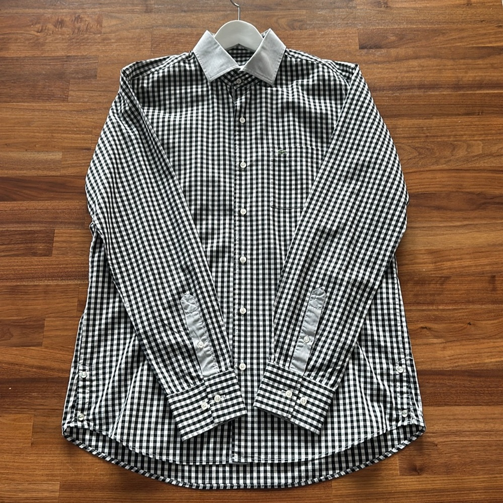 Lacoste Long Sleeve Black & White Men's Shirt - 41